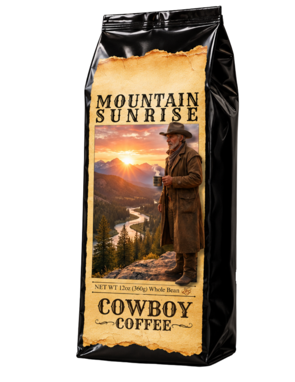mountain sunrise bag front